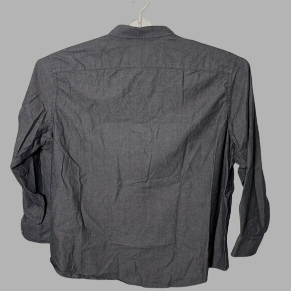 UNTUCKit Long Sleeve Button Down Shirt Men's Size XXXL Dark Gray/Black Chambray - Picture 2 of 3
